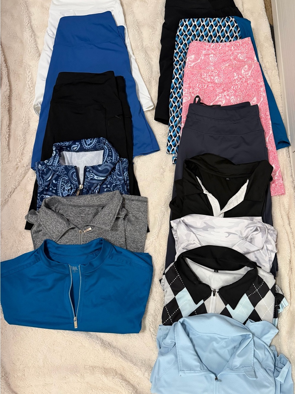 Woman golf shirt and skirt bundle. Lot